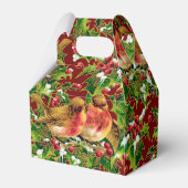 Weihnachtsgeburten Holly Imitate Gold Muster Geschenkschachtel (Rückseite)