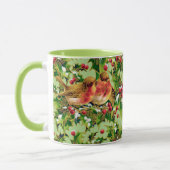 Weihnachtsgeburten Holly Imitate Gold Muster Tasse (Links)