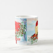 Weihnachtsgeburten im Winter und eine rote Postbox Kaffeetasse (Mittel)