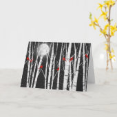 Weihnachtsgeburten in Birkenbäumen zum Kardinal Karte (Gelbe Blume)