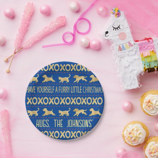 Weihnachtsgeburten Kleine Katzen und Hunde Pappteller (Party)