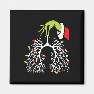 Weihnachtsgeburten Lung Xmas Lights Funny Pulmonol Magnet