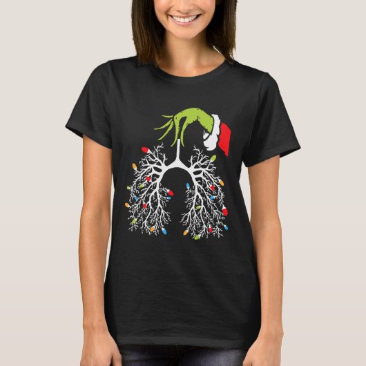 Weihnachtsgeburten Lung Xmas Lights Funny Pulmonol T-Shirt (Vorderseite)