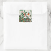 Weihnachtsgeburten und Holly-Winter-Schnee Quadratischer Aufkleber (Tasche)