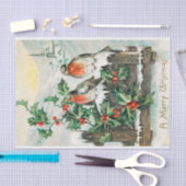 Weihnachtsgeburten und Holly-Winter-Schnee Seidenpapier (Handwerk)