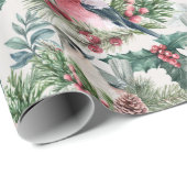 Weihnachtsgeburten und Pinien Blumenmuster Geschenkpapier (Rolleneckpunkt)