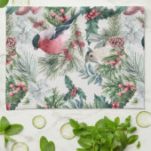 Weihnachtsgeburten und Pinien Blumenmuster Geschirrtuch (Gefaltet)