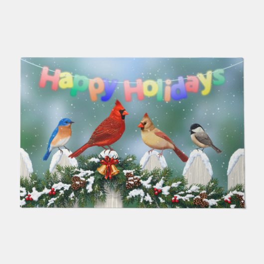 Weihnachtsgeburten & Weihnachtsgarland Fußmatte (Vorderseite)