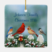 Weihnachtsgeburten & Weihnachtsgarland Keramikornament (Rückseite)