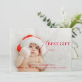 Weihnachtsgeburtsankündigung & Dankeschön-Karte Einladung (Stehend Vorderseite)