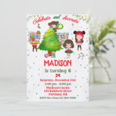 Weihnachtsgeburtseinladung Weihnachtsfest Party Einladung (Stehend Vorderseite)