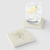 Weihnachtsgeburtspasseln neutral steinuntersetzer (Seitenansicht)