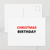 WEIHNACHTSGEBURTSTAG POSTKARTE (Vorne/Hinten)