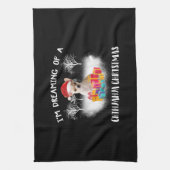 Weihnachtsgedankenfamilie Geschirrtuch (Vertikal)