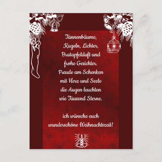 Weihnachtsgedicht Deutsch , Postkarte hinzufügen (Vorderseite)