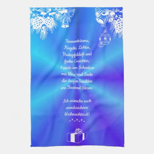 Weihnachtsgedicht Deutsch , Text hinzufügen Geschirrtuch (Vertikal)