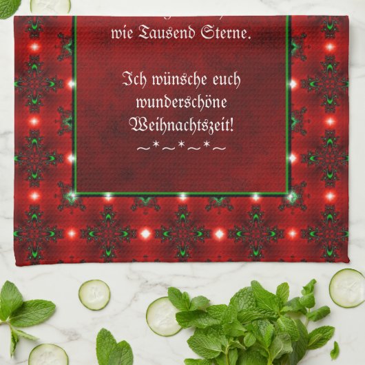Weihnachtsgedicht Deutsch , Text hinzufügen Geschirrtuch (Gefaltet)