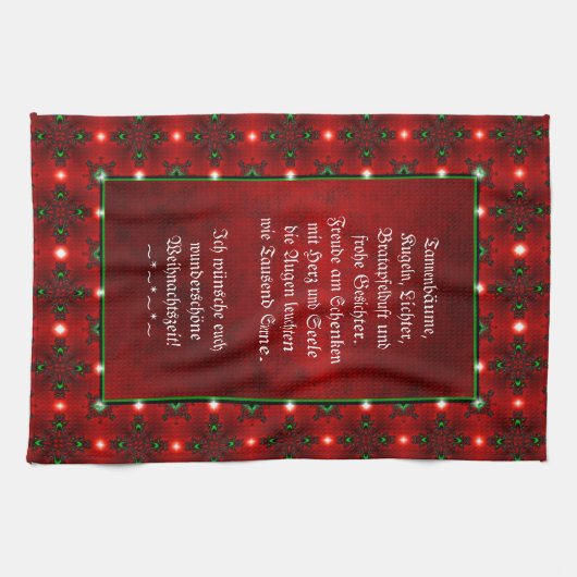 Weihnachtsgedicht Deutsch , Text hinzufügen Geschirrtuch (Horizontal)