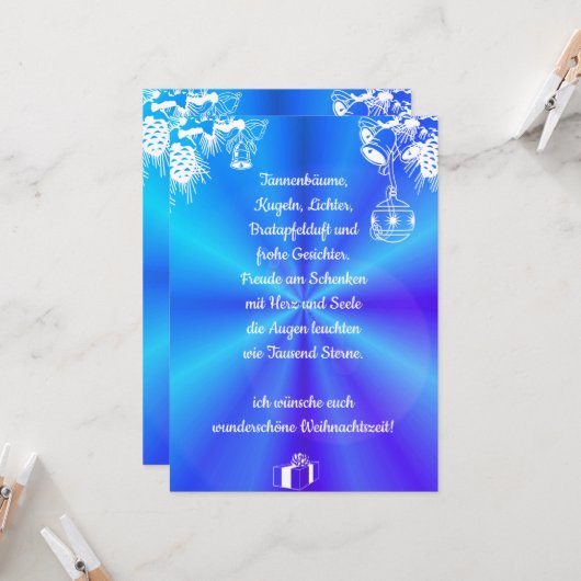 Weihnachtsgedicht Deutsch , Text hinzufügen Karte (Vorderseite/Rückseite Beispiel)
