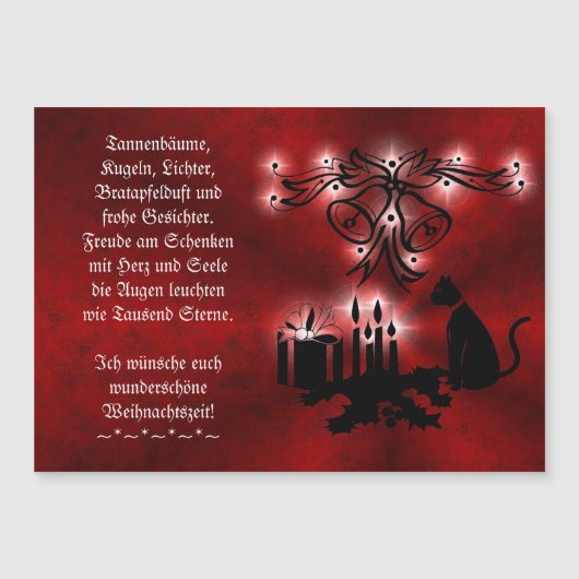 Weihnachtsgedicht Deutsch , Text hinzufügen Magnetkarte (Vorderseite)