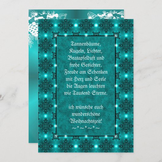 Weihnachtsgedicht Deutsch , Text hinzufügen Mitteilungskarte (Vorne/Hinten)