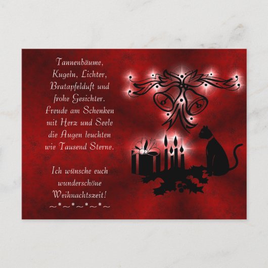 Weihnachtsgedicht Deutsch , Text hinzufügen Postkarte (Vorderseite)