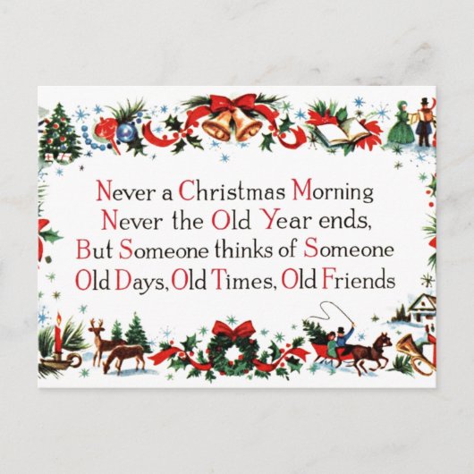 Weihnachtsgedicht Feiertagspostkarte (Vorderseite)