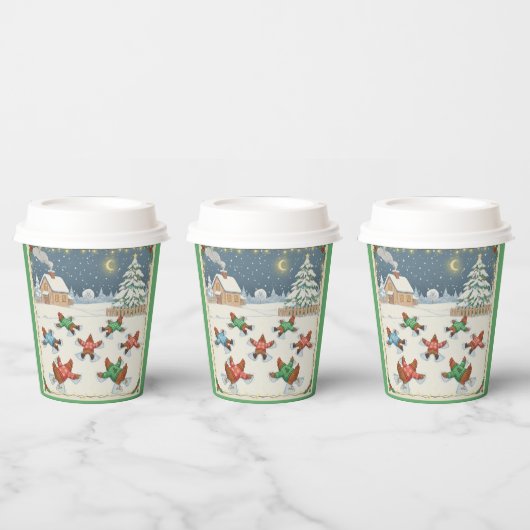 Weihnachtsgeflügel in Bewegung, Papiertassen Pappbecher (Multi)