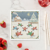 Weihnachtsgeflügel in Bewegung, Servietten (Beispiel)