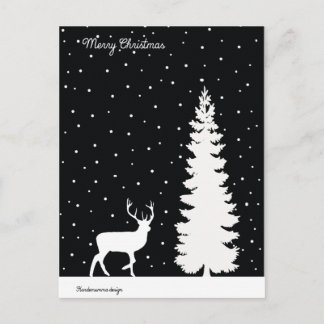 Weihnachtsgefühle - Weihnachtsbaum und Rentier Feiertagspostkarte