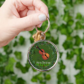 WeihnachtsGeige, festliches Design, Schlüsselanhänger (Hand)