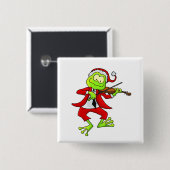 Weihnachtsgeigen-Frosch Button (Vorne & Hinten)