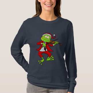 Weihnachtsgeigen-Frosch T-Shirt
