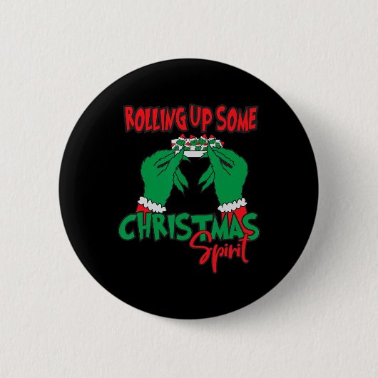 Weihnachtsgeist aufrollen - Feierabend Button (Vorderseite)