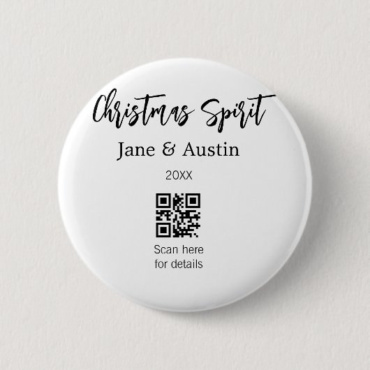 Weihnachtsgeist Ehepaar Name QR Scan Datum Button (Vorderseite)