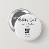 Weihnachtsgeist Ehepaar Name QR Scan Datum Button (Vorne & Hinten)
