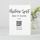 Weihnachtsgeist Ehepaar Name QR Scan Datum Einladung (Stehend Vorderseite)