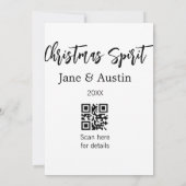 Weihnachtsgeist Ehepaar Name QR Scan Datum Einladung (Rückseite)