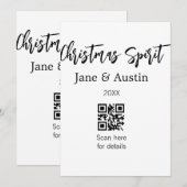 Weihnachtsgeist Ehepaar Name QR Scan Datum Einladung (Vorne/Hinten)