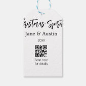 Weihnachtsgeist Ehepaar Name QR Scan Datum Geschenkanhänger (Rückseite)