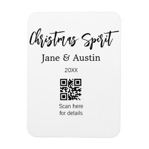 Weihnachtsgeist Ehepaar Name QR Scan Datum Magnet