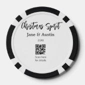 Weihnachtsgeist Ehepaar Name QR Scan Datum Pokerchips (Rückseite)