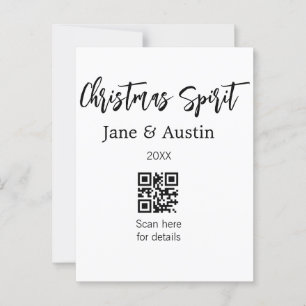 Weihnachtsgeist Ehepaar Name QR Scan Datum Postkarte