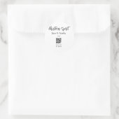 Weihnachtsgeist Ehepaar Name QR Scan Datum Runder Aufkleber (Tasche)