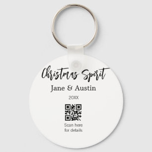 Weihnachtsgeist Ehepaar Name QR Scan Datum Schlüsselanhänger