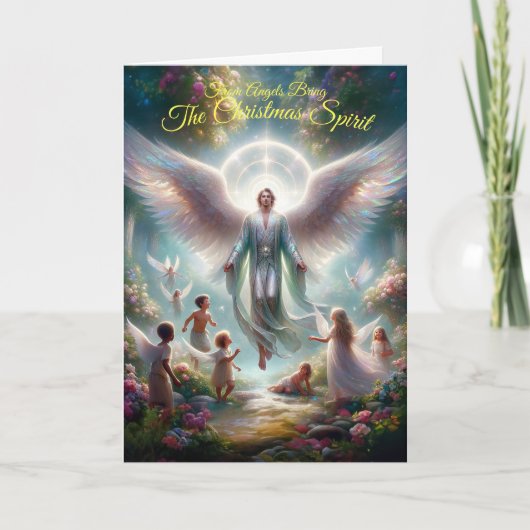 Weihnachtsgeist Faltenkarte Karte (Vorderseite)