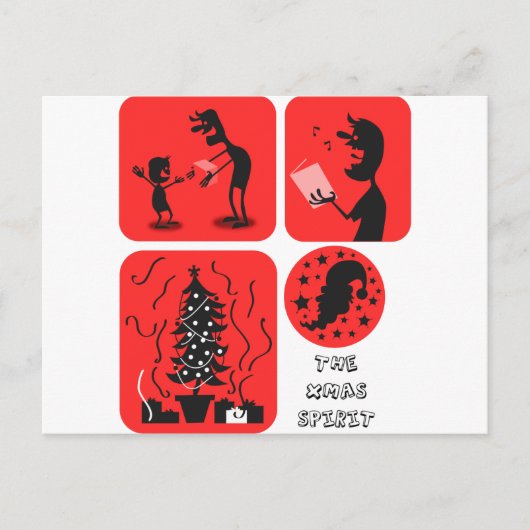Weihnachtsgeist Feiertagspostkarte (Vorderseite)