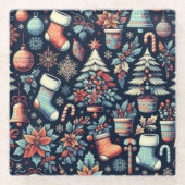 Weihnachtsgeist Glasuntersetzer (Vorderseite)