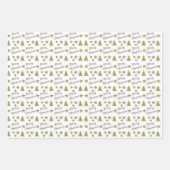 Weihnachtsgeist - goldene Sterne, Weihnachtsbäume Geschenkpapier Set (Vorderseite 2)