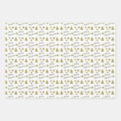 Weihnachtsgeist - goldene Sterne, Weihnachtsbäume Geschenkpapier Set (Vorderseite)